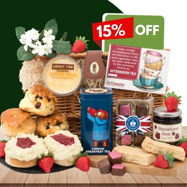 15% discount on Paddington's Devon Cream Tea with chocolates, shortbread and a collectable Paddington tea tin.