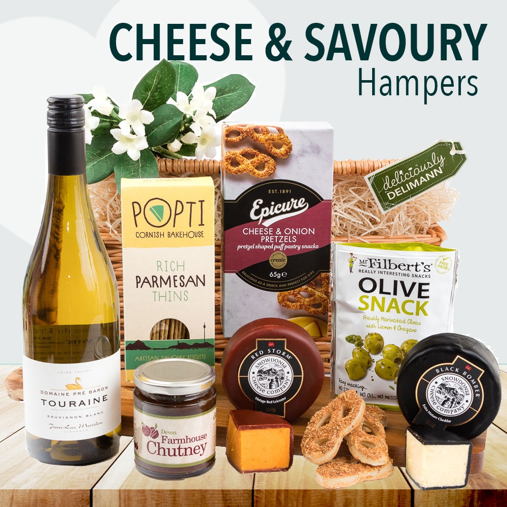 Welcome to our selection of cheese and savoury hampers! Whether you're searching for the perfect gift or simply want to indulge in a delectable assortment of treats, our hampers