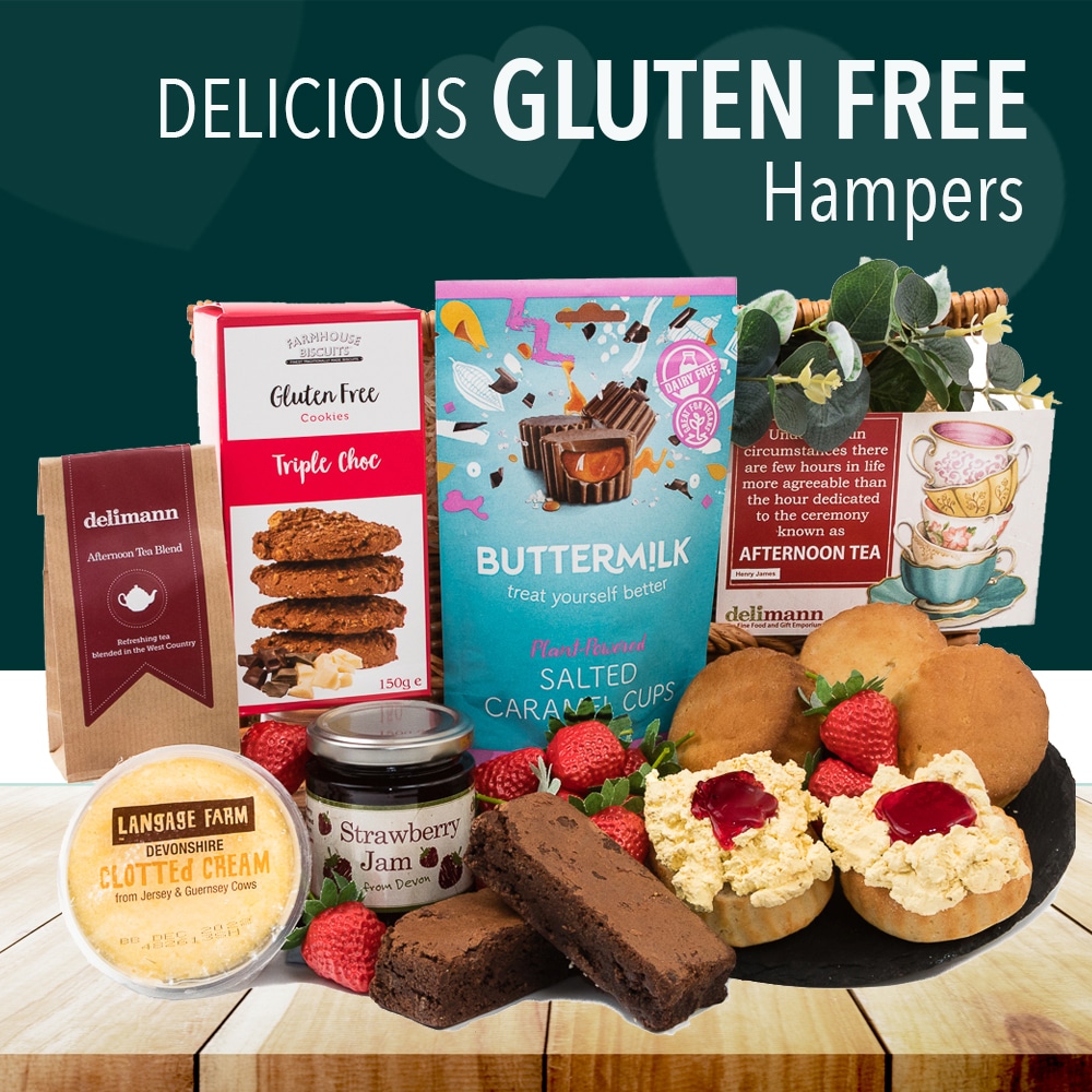 Welcome to our selection of delicious gluten free hampers. Each hamper is carefully curated with important attention to detail, ensuring a delightful experience for those with specific dietary needs. These hampers are